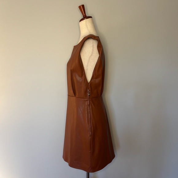 EnSaison Brown Leather Dress size M - Picture 4 of 6